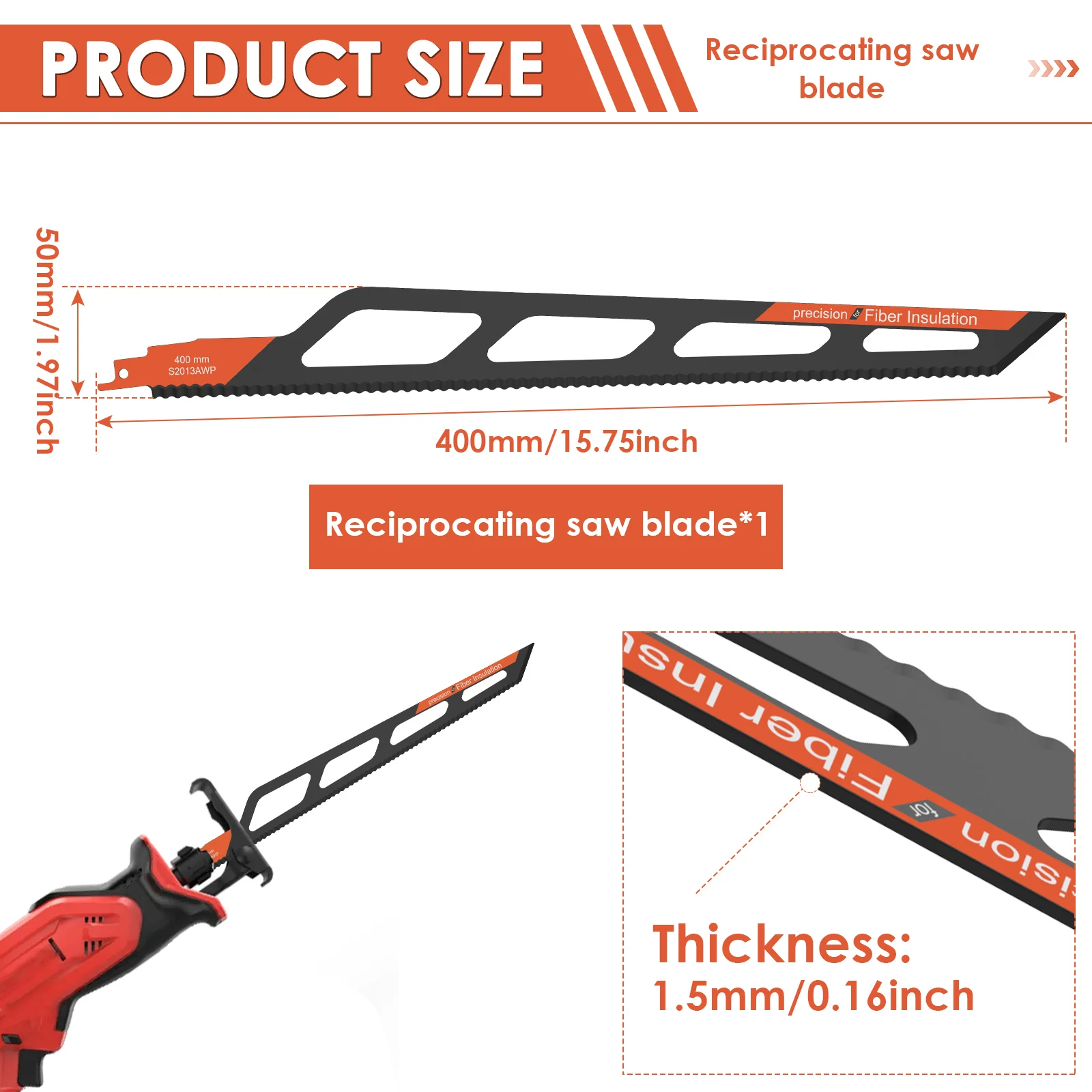 

Лезвие для сабельной пилы из быстрорежущей стали 16 дюймов для резки картонных и пенопластовых материалов