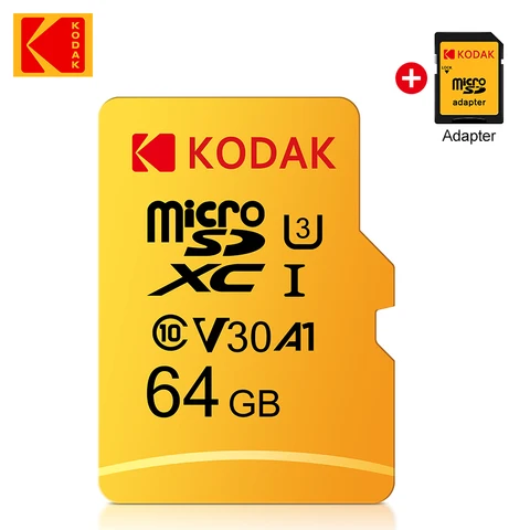 Флэш-карта памяти Kodak класс 10, 64 ГБ, Micro SD, 64 ГБ, TF-карта, 64 ГБ, Microsd, 64 ГБ, оптовая продажа, для смартфона, 4K, HD видеорегистратор вождения