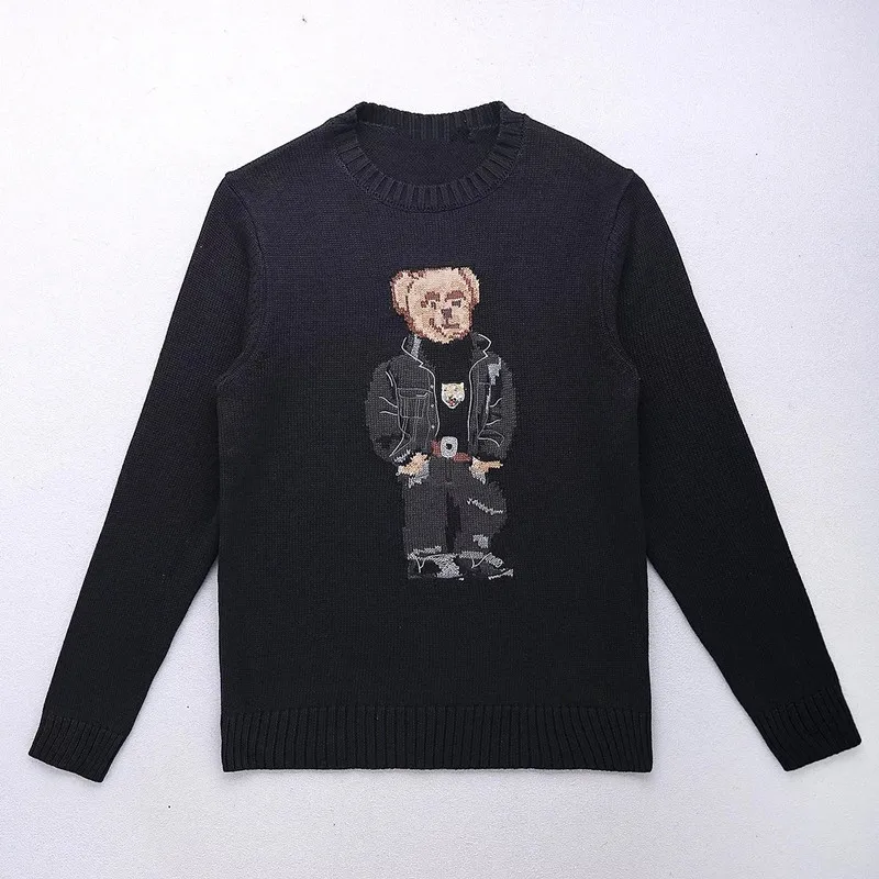 

Men RL Bear Sweater Casual Winter Clothing Fashion Long Sleeve Knitted Pullover Cotton Sweater 2022 New Cartoon Coat Streetwear