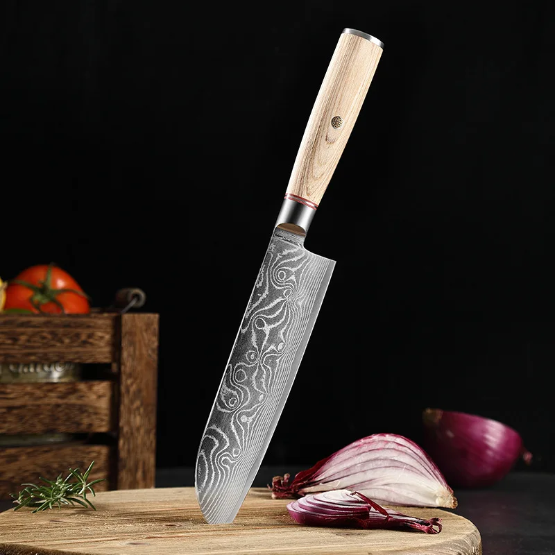 

Cleaver Damascus Knife 67 Layers Damascus Steel 7 Inch Sharp Chef Cleaver Slicing Sashimi Santoku Knife Kitchen Cooking Tools