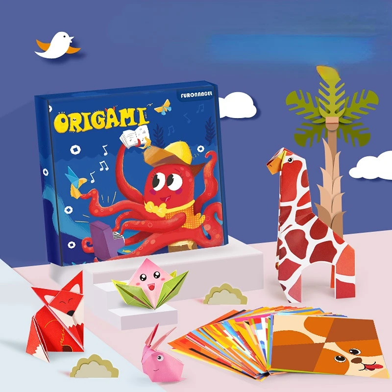 

Fun Origami Children's Coloring Book Three-dimensional Origami Puzzle Manual Students Paper-cut Toy Origami