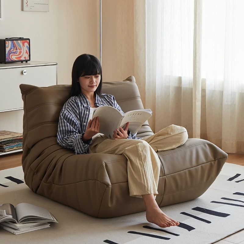 Фото Ленивый диван Caterpillar, одиночный лежачий балкон, кресло для отдыха, кресло с откидной спинкой, может спать, современная простая гостиная, Интернет-знаменитость №1