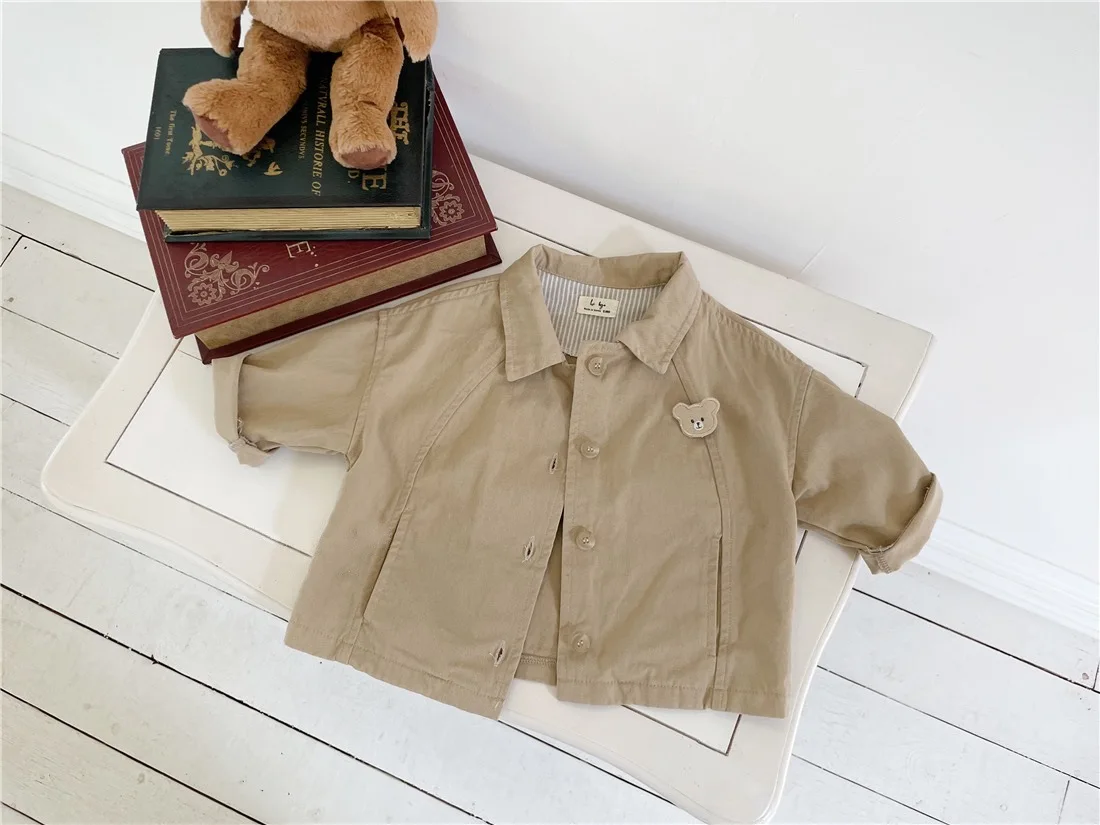 

2022 Autumn Baby Solid Boutique Casual Jackets Girl Baby Cardigan Long Sleeve Tops Boy Toddler Loose Cotton Pocket Coat Clothing