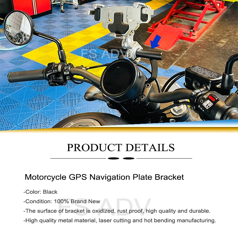 Фото Кронштейн для GPS-навигатора и телефона на мотоцикл, крепление на руль для HONDA CMX300 CMX500 CMX 300 500 2017-2023 №4