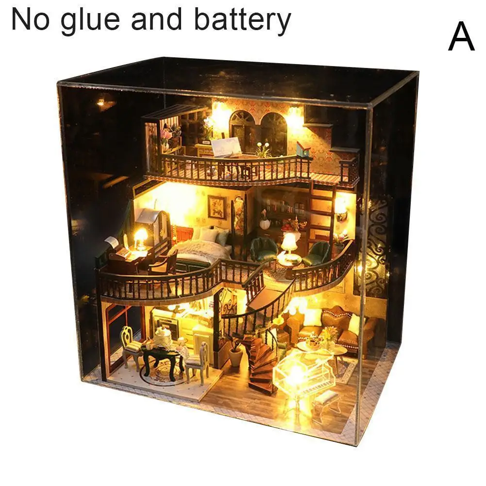 

DIY Dollhouse Miniature Dollhouse Building Kit Toys Kits Modern Loft With Furniture For Children Birthday Gifts F1R2