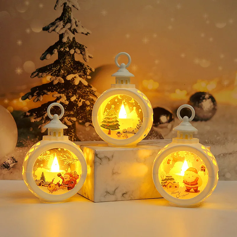 

1 PC Mini LED Lantern Light for New Year 2023 Santa Snowman Christmas Tree Ornament Xmas Party Supplies Home Decoration