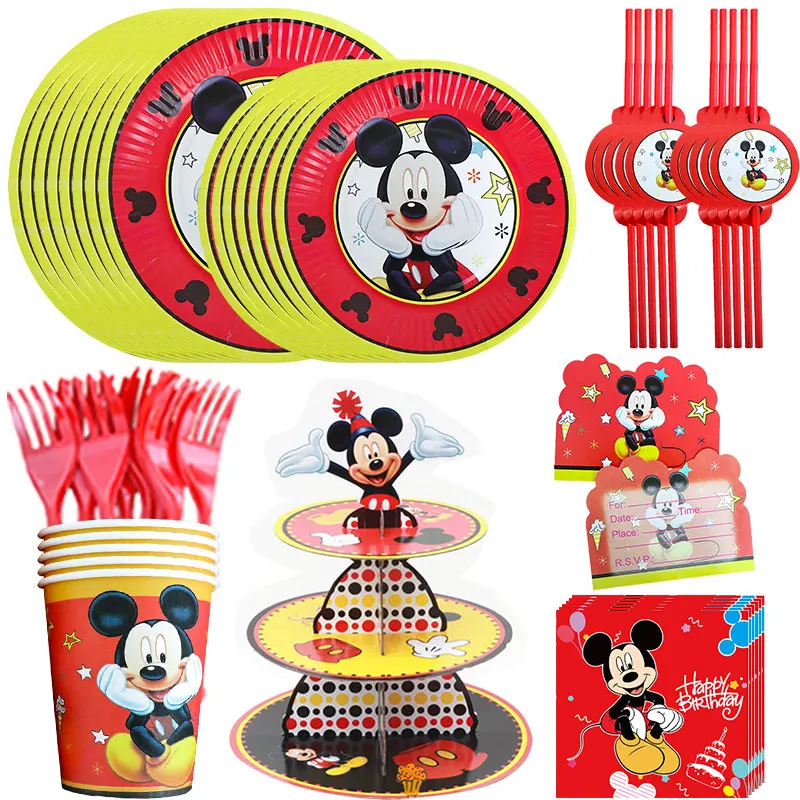 Набор для украшения вечеринки в честь Дня Рождения с изображением Диснея Микки