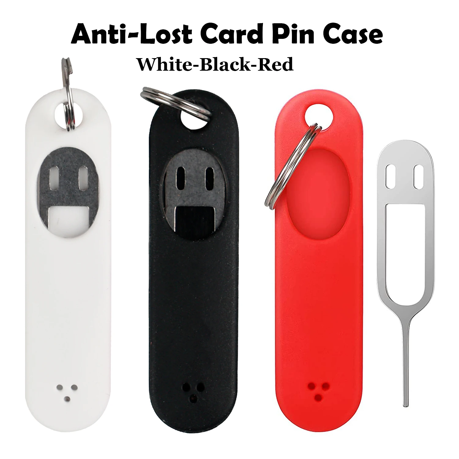 

Mini Anti-lost Card Pin Case Keychain Card Removal Needle Silicone Protective Cover SIM Cards Protector Mobile Phone Accessories