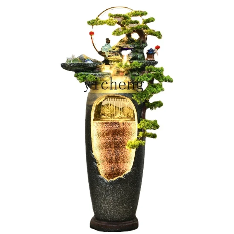 

XL Artificial Mountain and Fountain Floor Ornaments Home Hallway Humidifier Landscape Decoration