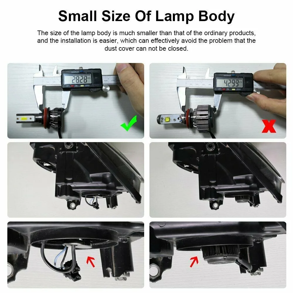 

Durable Bulbs Headlight DC 9V-32V Error Free H7 Headlamp Hi/Low Beam Kit LED Replacement Universal 270 Degrees