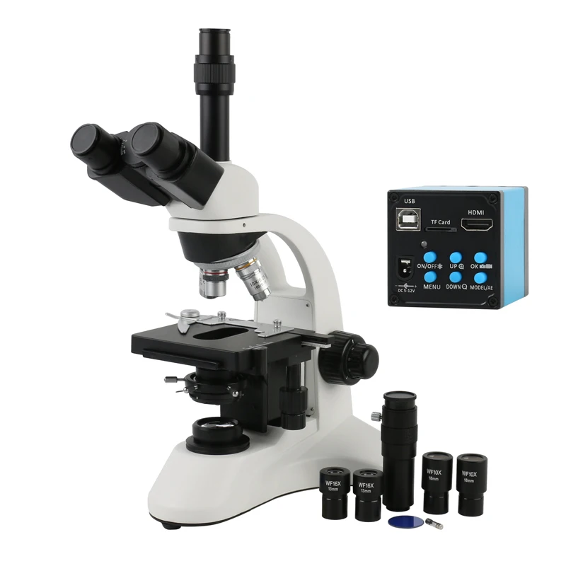 

20MP 2K 1080P HDMI USB Video Camera 40X-1600X Trinocular Biological Microscope For Laboratory Biological Bacteria Observation