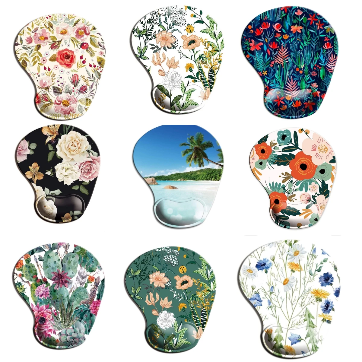 

Flowers Ergonomic Mouse Pad With Wrist Support, Cute Mouse Pads Non-Slip Rubber Base For Home Office Working Studying Pc Game