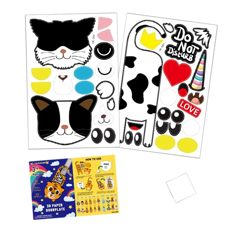 

Hot Sale Children's Handmade Toys Cartoon Three-Dimensional Creative Decoration Door Hanging Art DIY Game Sticker Material Bag