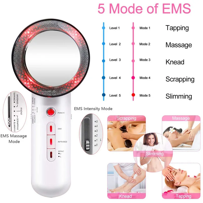 

Ultrasound Cavitation EMS Body Slimming Massager Weight Loss Lipo Anti Cellulite Fat Burner Galvanic Infrared Ultrasonic Therapy