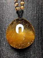 natural copper rutilated quartz fox pendant copper rutilated necklace 292713mm jewelry women men brazil aaaaaaa
