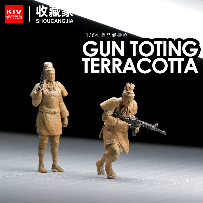 1:64 миниатюрные терра-коттевые воины с пистолетами экшн-фигурки модель из смолы