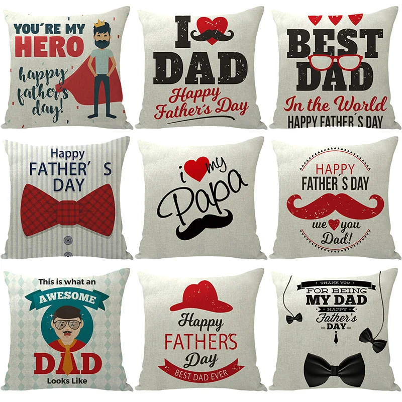 

Best Dad Gift for Car Pillowcase Happy Father's Day Home Decor Throw Pillow Cover Officie Sofa Cushion Cover 45x45cm