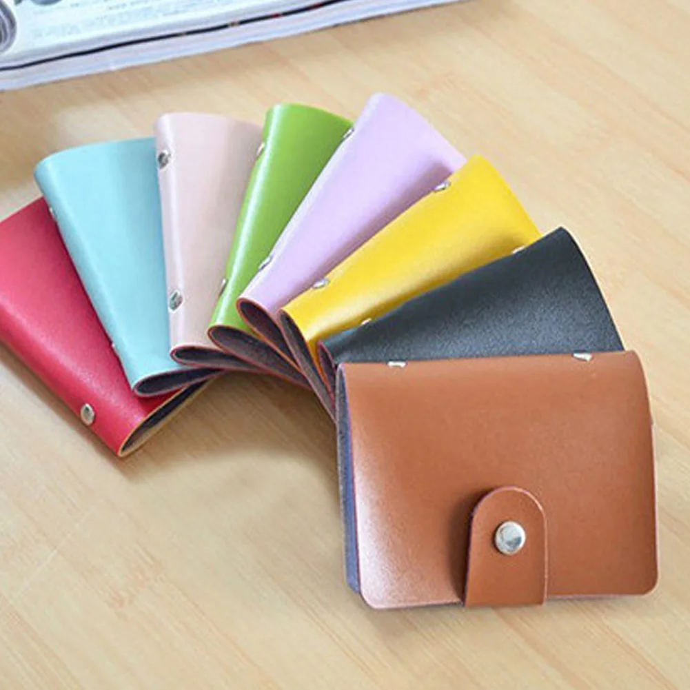 

Women'S Slim Pu Leather Card Bag Pocket Case 24 Bits Business Id Credit Card Holder Men Women Wallets Cardholder Mujer Purse