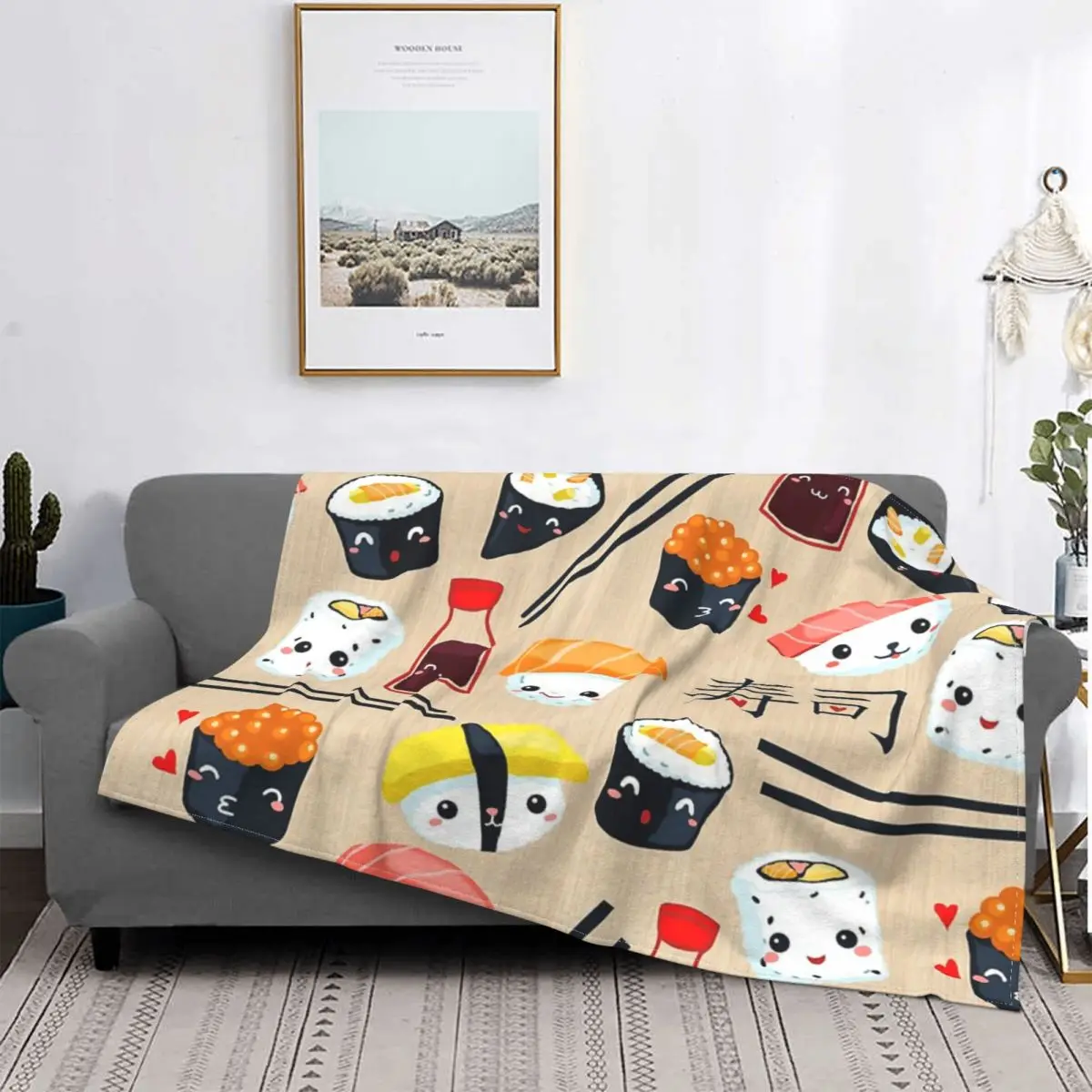 

Manta Kawaii de суши, для cama colcha