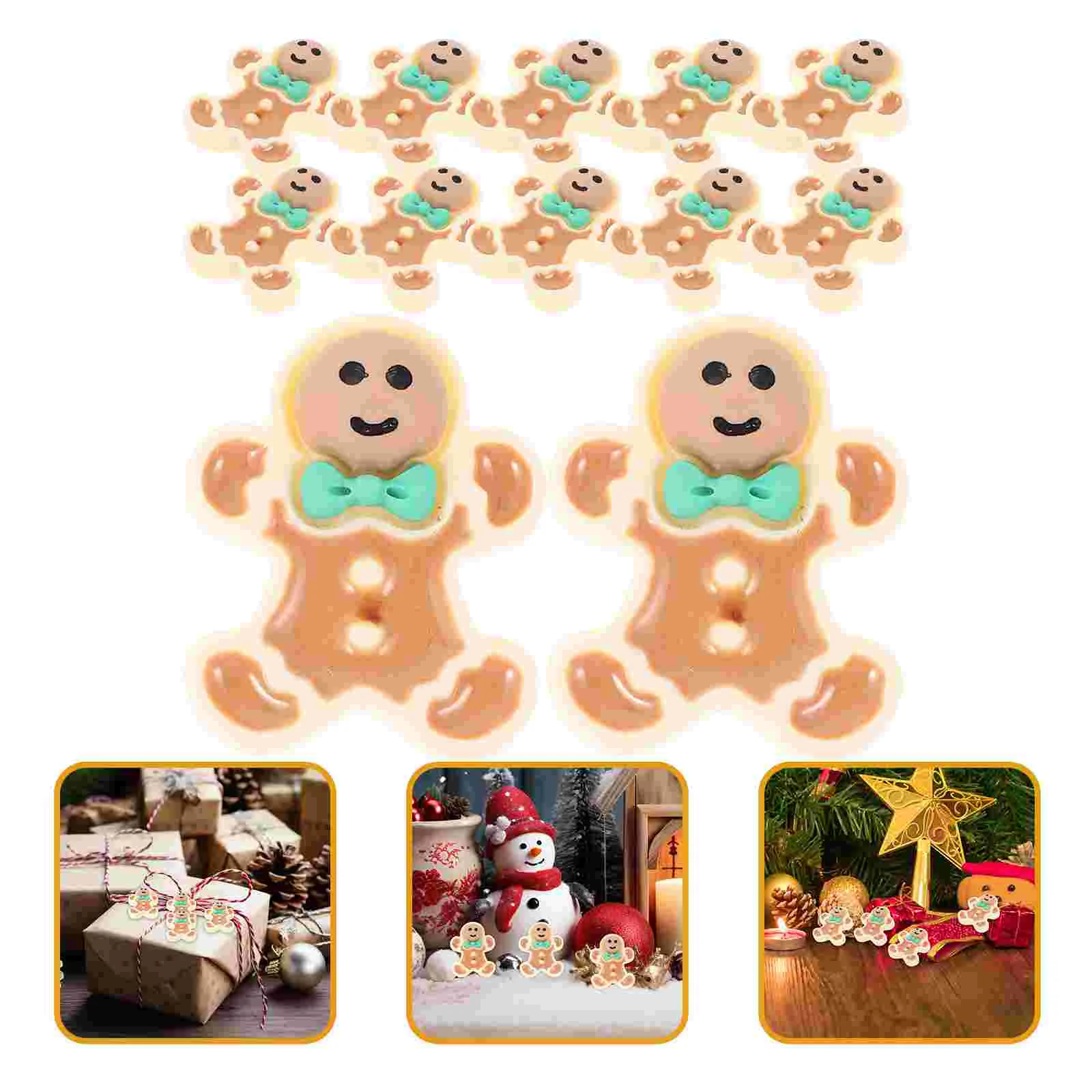 

Christmas Accessories Xmas Tree Decor Resin Gingerbread Man DIY Accessory Miniture Decoration