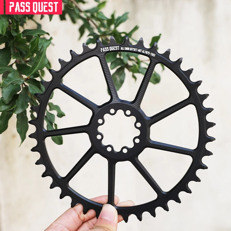 PASS QUEST 3mm Offset For Direct Mount 8 Nails Sprocket Crankset MTB Bike Narrow Wide Chainring 40T 42T 44T 46T 48T Chainwheel