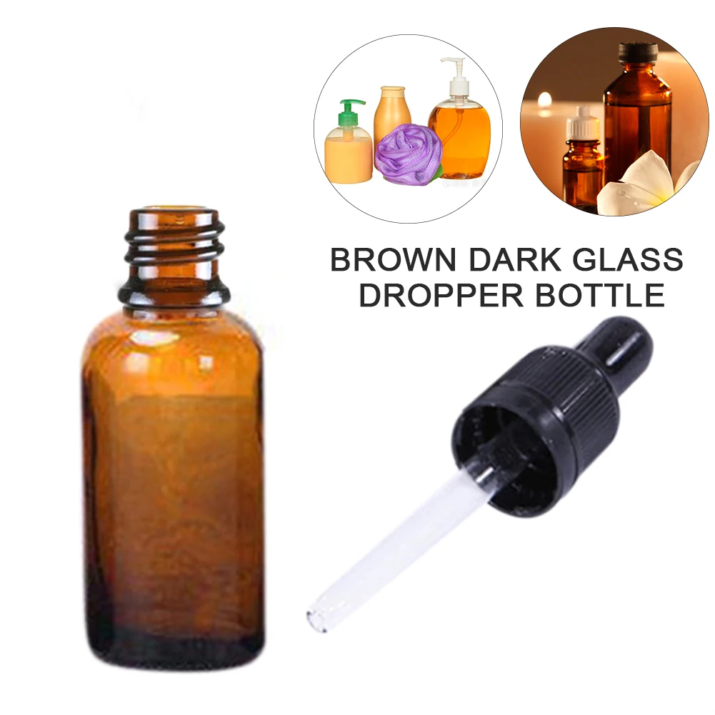 

50ML Empty Dropper Bottle Amber Essential Oil Glass Aromatherapy Liquid Brown Drop For massage Pipette Bottles Refillable