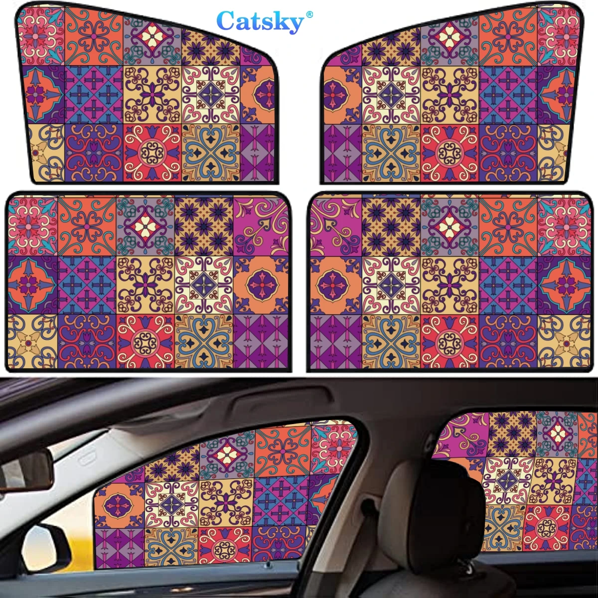 

4 Pieces Privacy Car Window Sun Shades Magnetic Blackout Car Window Covers Car Curtains Car Window Sun Shades Covers Auto
