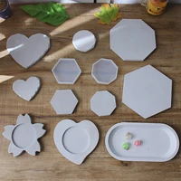 heart shaped plum blossom base silicone mold concrete coaster cement mold storage tray candlestick drop glue resin molds
