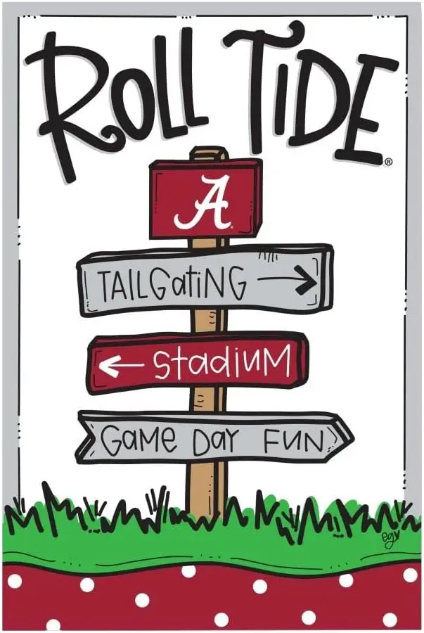 Magnolia Lane Alabama College Football Roll Tide Значок со стрелкой 12 x 18 дюймов Садовый флаг