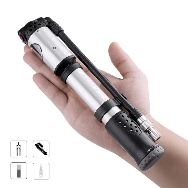 

Pump Portable MTB Road Bike Pump Cycling Inflator Presta Schrader Handheld 300psi Pumps With Air Pressure Gauge