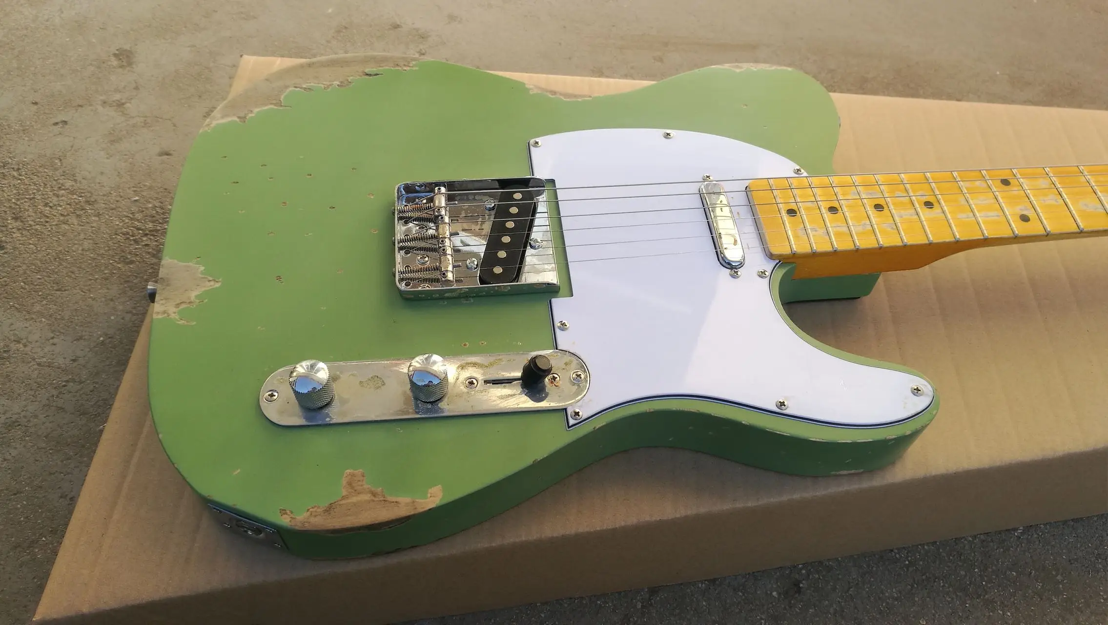 

Aged Grass Green TL Electric Guitar Alder Body Chrome Hardware Maple Fingerboard ,Free Delivery To Home