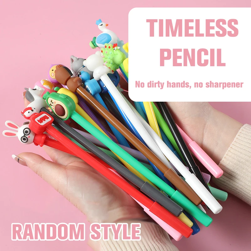 

1PC Cute Week Series Eternal Pencil Pen Black Technology Pencil Sharpening Elementary School Students Cute Pencil Constant Lead