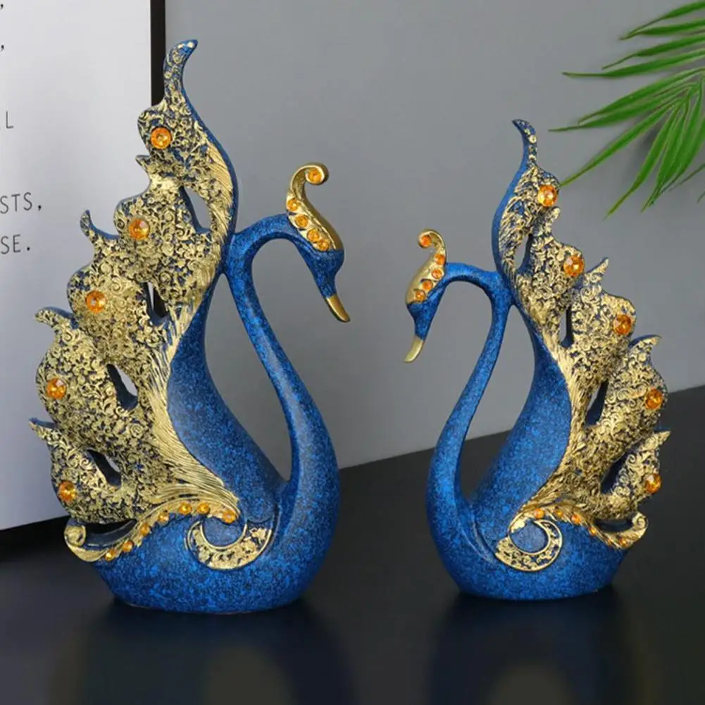 

2pcs Swan Model Cute Figurine Collectibles Cute Car Interior Cake Top Decor for Love Theme Decoration Wedding Gift Drop shipping