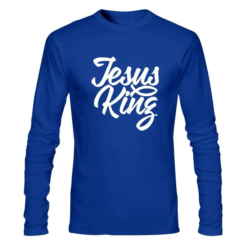 

Man Clothing JESUS IS KING Christian Religion Men Fashion New Cotton T-Shirt Camisetas