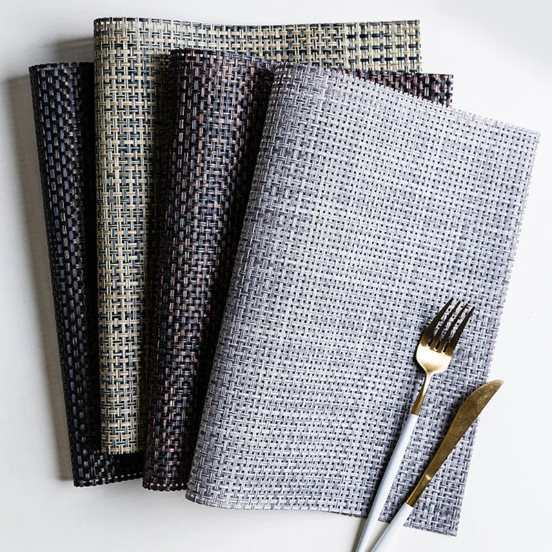 

Length 45cm Table Mat PVC Insulation Mat Cutlery Bowl Mat Waterproof Non-Slip Placemat Home Decoration Kitchen Accessories