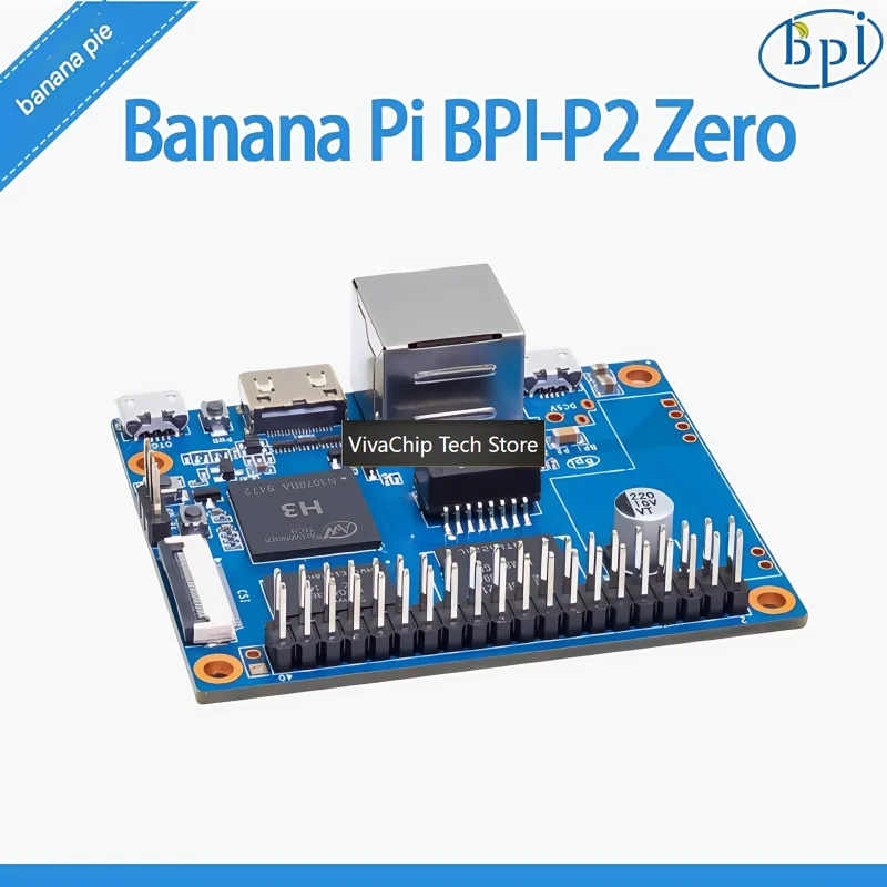 Фото Плата для разработки IoT VivaChip TechBanana Pi BPI-P2 Zero на базе чипа Allwinner H3, с поддержкой PoE и сетевого питания, 512 МБ №5