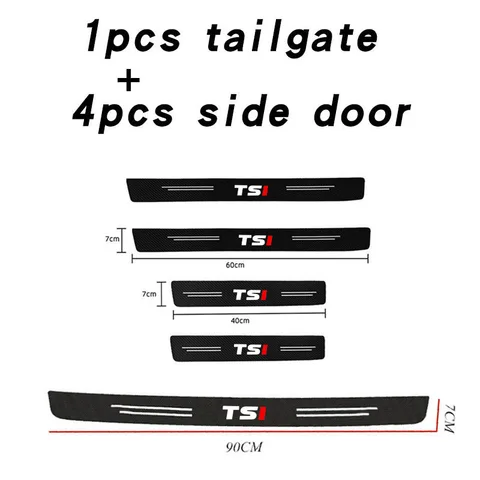 Углеродная наклейка на порог для Volkswagen VW TSI TDI APR Polo 5 6 Bora Jetta Passat B5 Golf 7 MK5 Beetle 3B Tiguan
