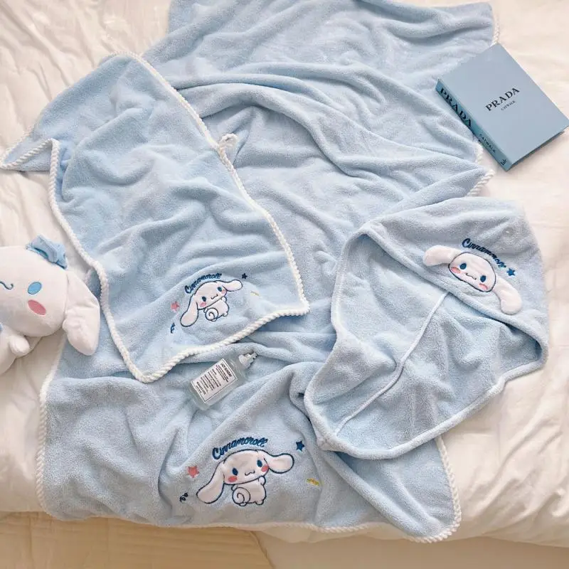 Полотенце с рисунком аниме Sanrio банное полотенце для тела Hellokitty Kuromi Melody мягкое рук