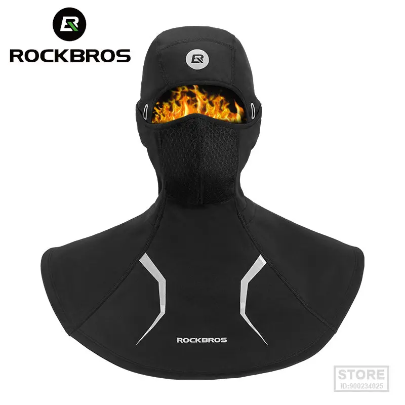 

Велосипедная Зимняя Маска ROCKBROS, съемные термозащитные головные уборы, утолщенная Регулируемая Светоотражающая дорожная велосипедная теплая маска для лица, Велосипедное оборудование