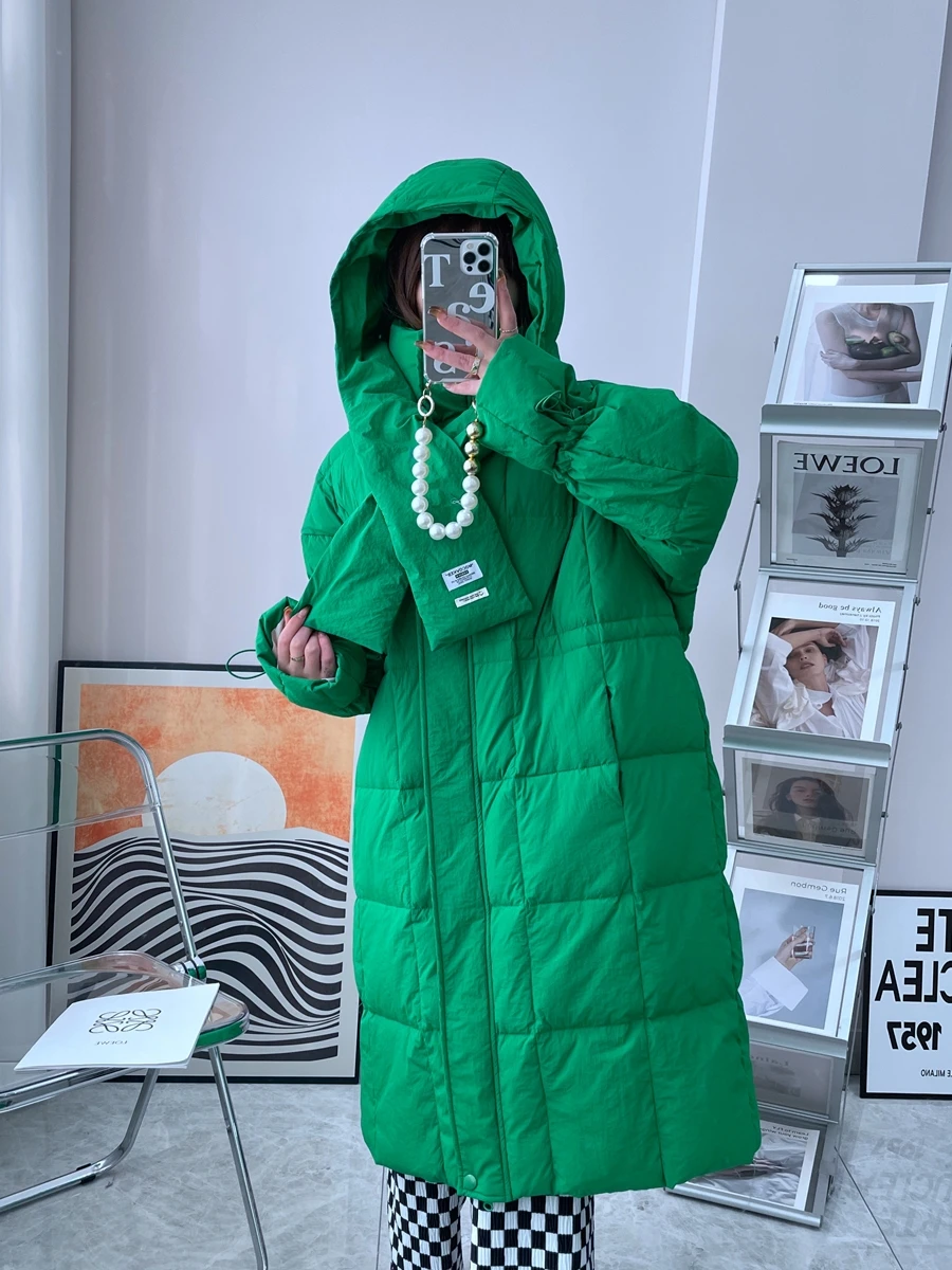 New Women Long Down Jacket Casual Style Autumn Winter Coats And Parkas Female Outwear