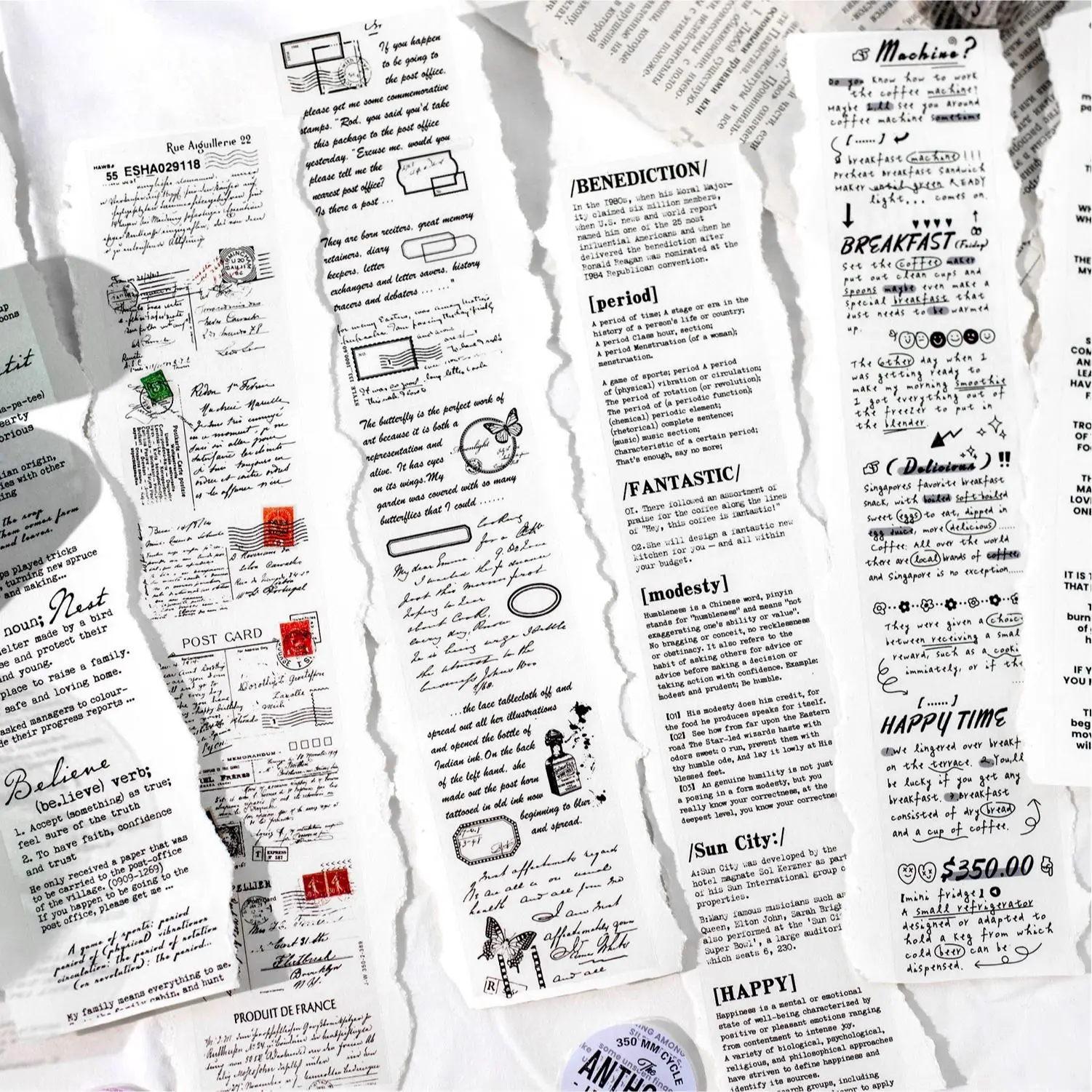 50 мм * 200 см буква из серии Энтони винтажный английский текст номер ПЭТ-лента