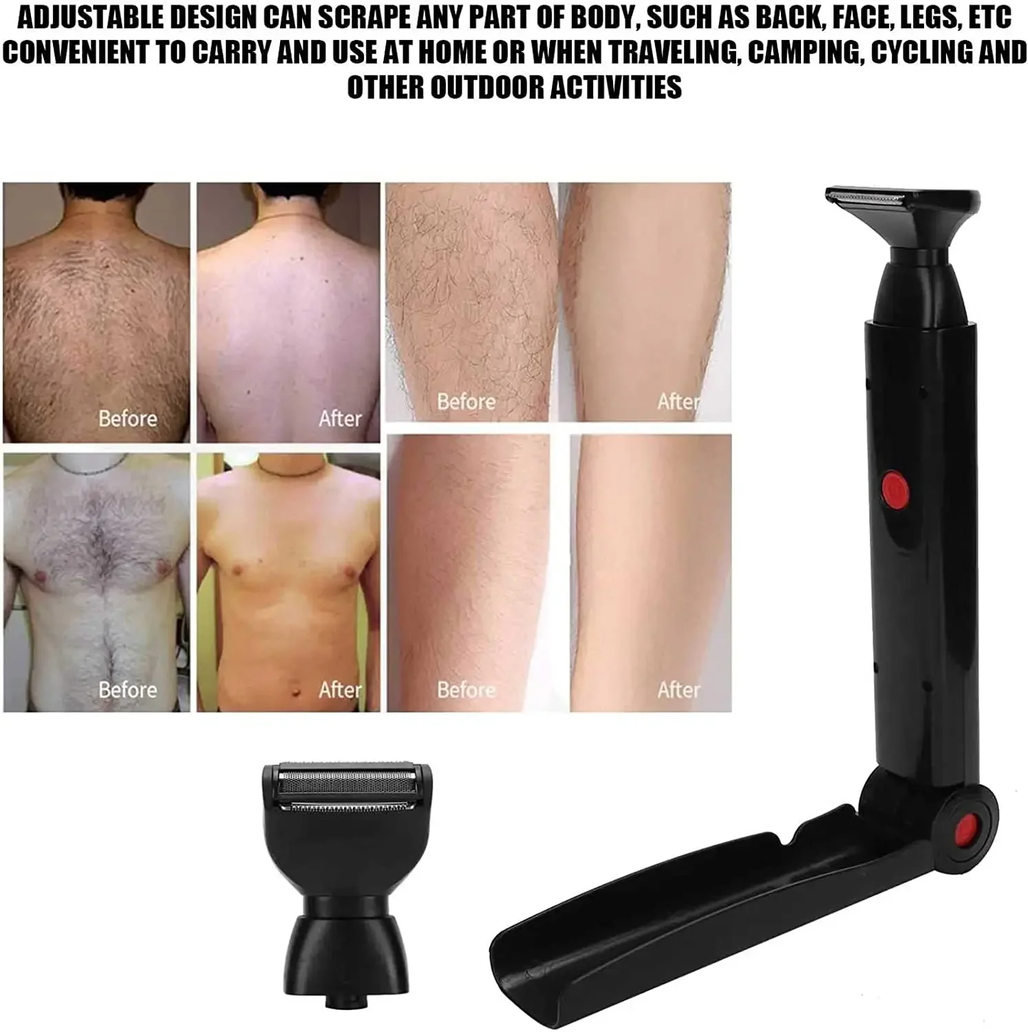 Водонепроницаемая Мужская бритва с длинной ручкой USB-зарядка триммер для волос