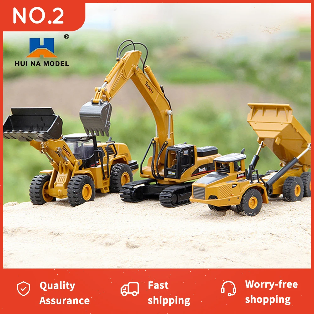 

HUINA 1:50 Diecasts Alloy Construction Engineering Vehicle Excavator Bulldozer Forklift Truck Toys for Boys Car Collection Gifts