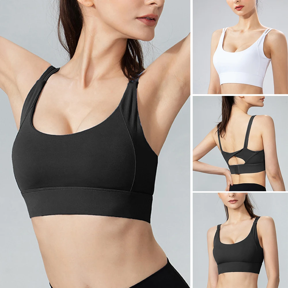 

Hot Woman's Sports Bra Push Up Criss-Cross Back Support Camisole Tank Tops Wide Bottom Athletic Corset for Training Workout