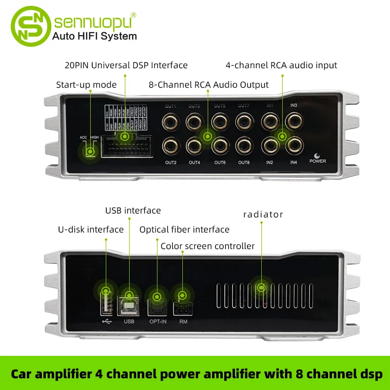 Sennuopu X10B 8-канальный DSP 4-канальный усилитель звука цифровой звуковой процессор