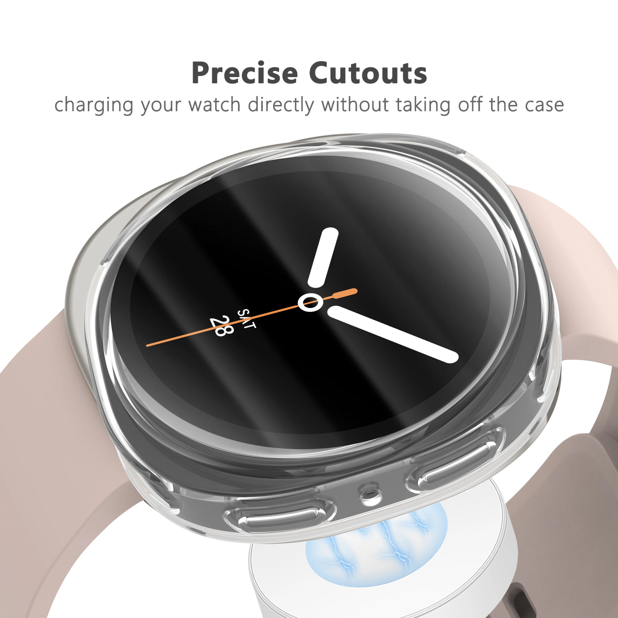 Фото Защитная пленка для экрана Samsung Galaxy watch 8, чехол 44 мм, 40 мм, аксессуары, ремешок, мягкий бампер из ТПУ, противоударный чехол Galaxy watch8, чехол №3