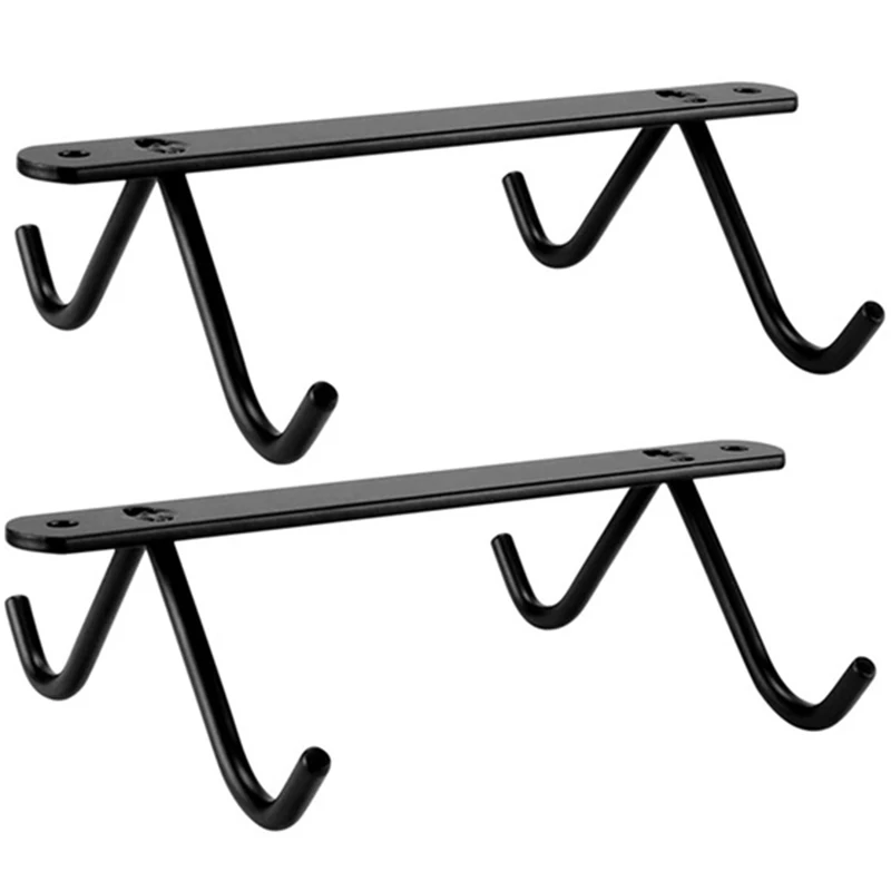 

LJL-Mug Holder, Set Of 2 Coffee Mug Holder Under Cabinet, Metal Mug Rack Wtih 8 Hanging Hooks For Mugs, Coffee Cups