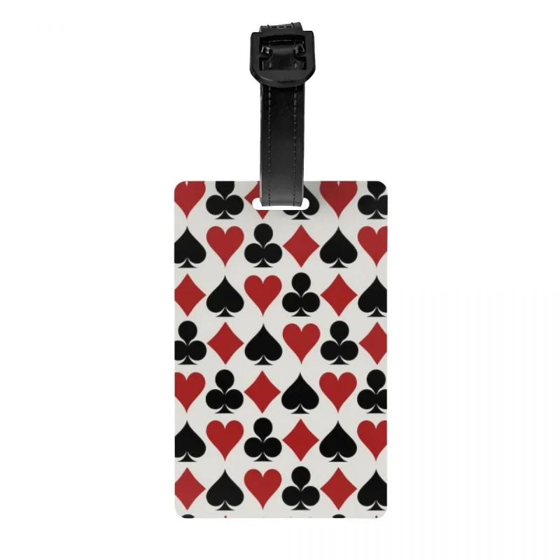 

Символы игры в покер, багажная бирка для чемодана, лопатка в форме сердца, Алмазный клубный чехол для конфиденциальности, имя, идентификационная карта