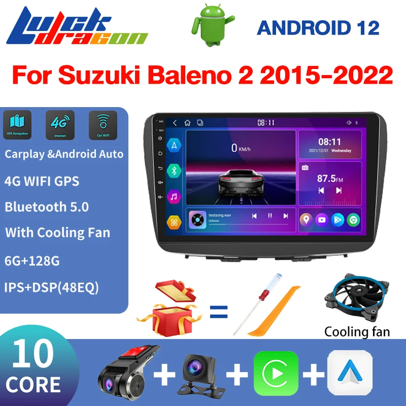 

магнитола для авто Автомагнитола 10 ядер 4G WIFI GPS автомобильное аудио для Suzuki Baleno 2 2015-2022 Громкая связь Bluetooth Радио Автомобильное Carplay автомобильное подключение и использование