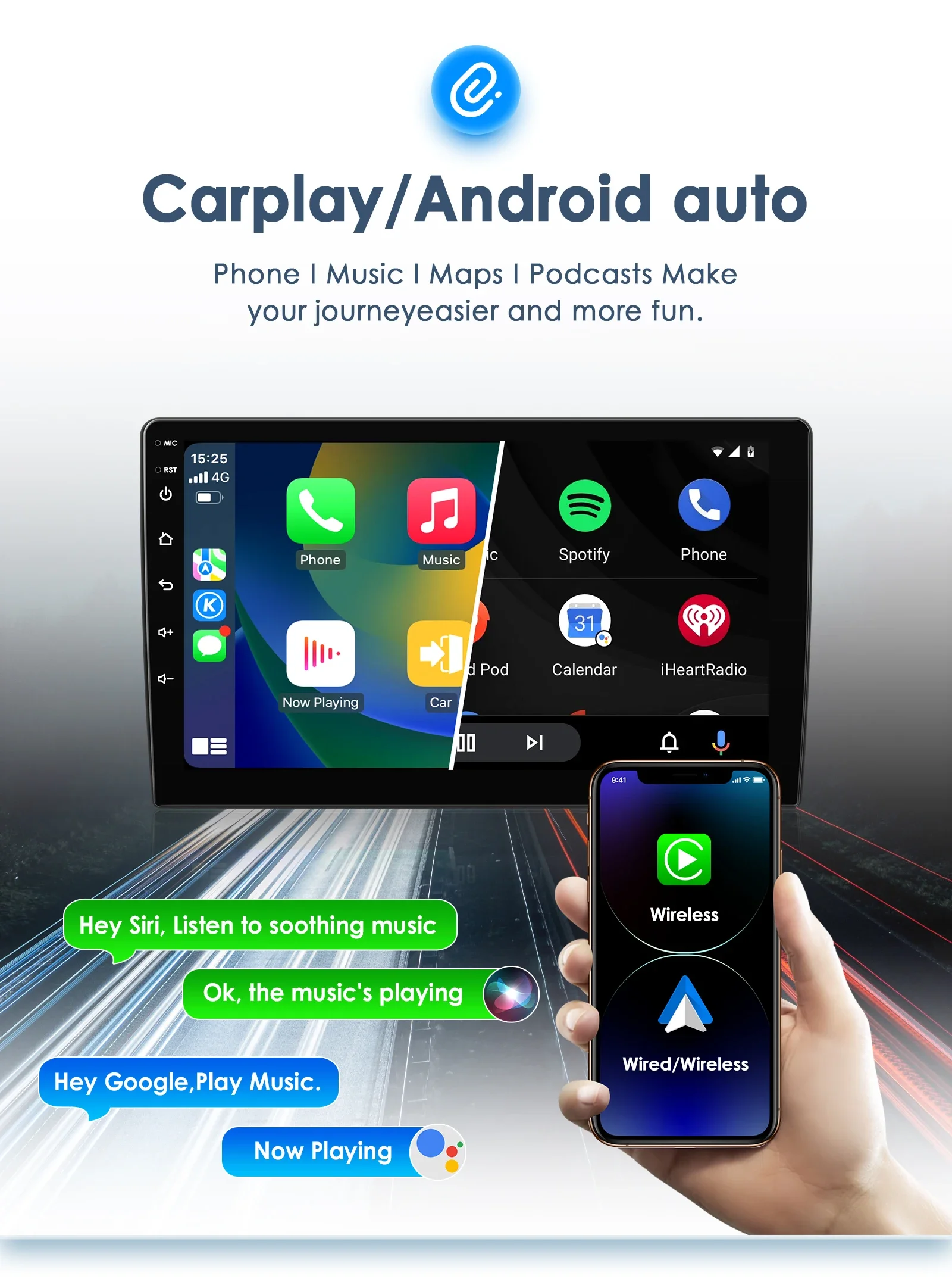 Мультимедийный автомобильный радиоприемник Android для Honda Accord 7 2003-2007 Carplay Wifi GPS
